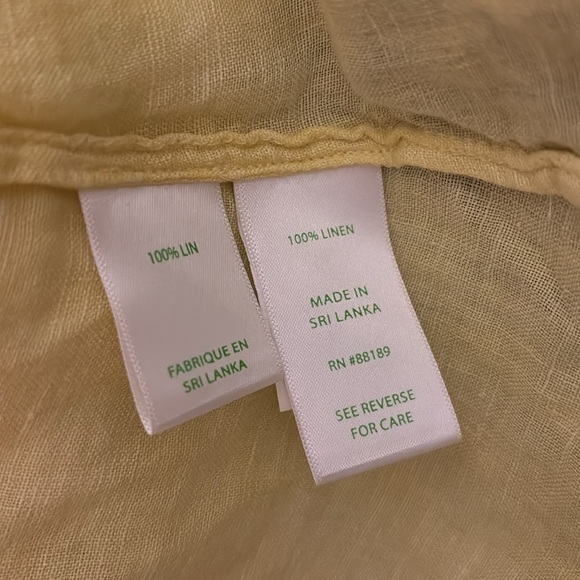 Excellent Lilly Pulitzer Yellow Linen Button-Up Women's Blouse Top Size XL - Picture 4 of 4